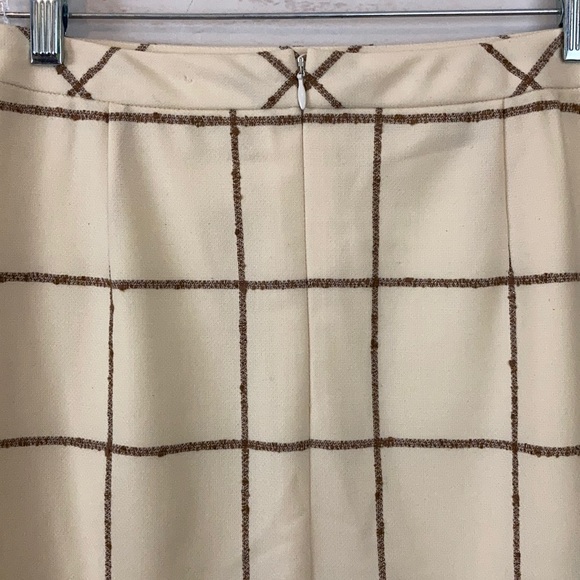 Escada 34 US Small Ivory WindowPane Pencil Skirt - Picture 5 of 9